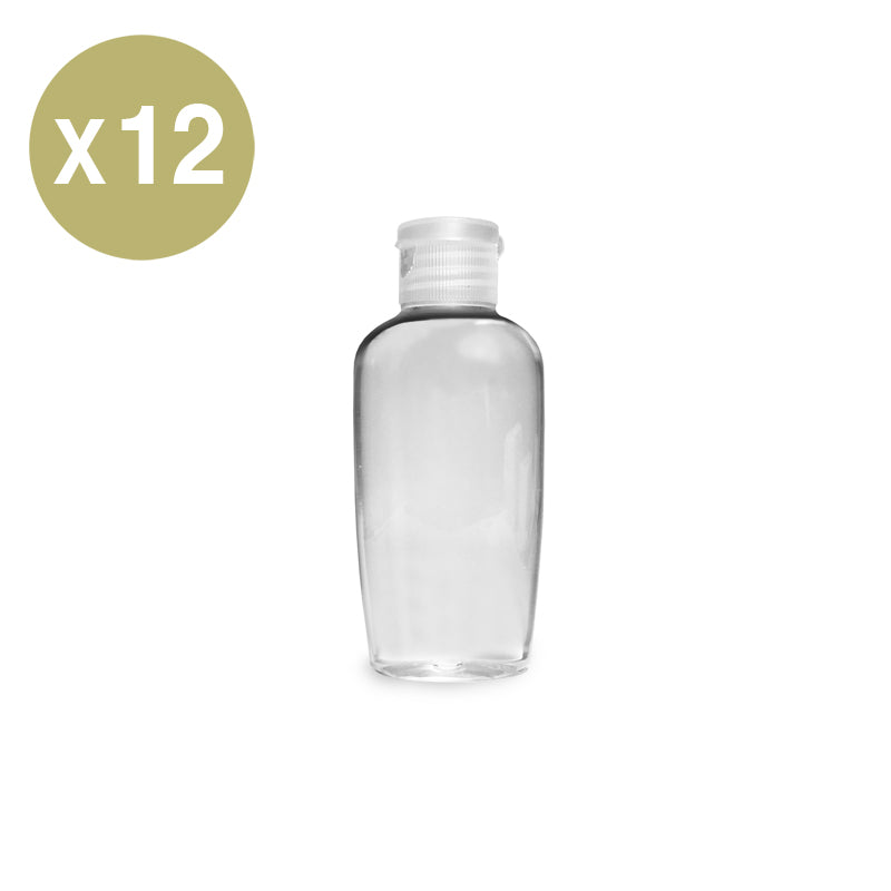 12 Bouteilles Plastique 200 Ml Avec Bouchon Charnière - Transparentes - Pour Cosmétiques Et Voyage